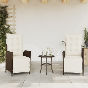 Reclining Garden Chair Set of 2 Brown PE Rattan Standard A949-365290 Reclining Garden Chair Set of 2 Brown PE Rattan Standard A949-365290