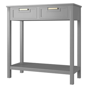 Modern Entryway Accent 2 Drawer Sofa Side Table Grey Q280-COQP2503 Modern Entryway Accent 2 Drawer Sofa Side Table Grey Q280-COQP2503