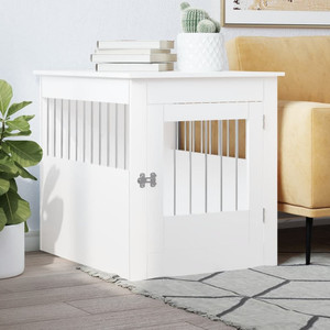  Dog Crate Furniture White Engineered wood Medium Locks A949-838330