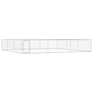 vidaXL Dog Kennel Silver Galvanized Steel Extra Large Tough Dog Kennel A949-170821 vidaXL Dog Kennel Silver Galvanized Steel Extra Large Tough Dog Kennel A949-170821