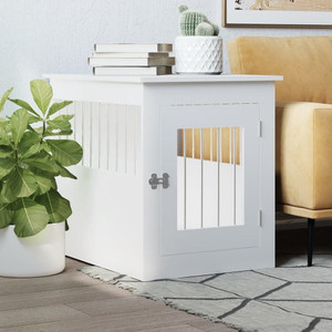 Dog Crate Furniture White Engineered wood, steel Medium Dog Crate A949-838316 Dog Crate Furniture White Engineered wood, steel Medium Dog Crate A949-838316