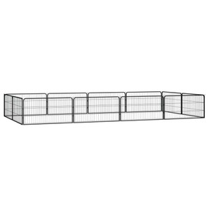 vidaXL Dog Playpen Black Powder-coated steel Large Height-Adjustable A949-3115968 vidaXL Dog Playpen Black Powder-coated steel Large Height-Adjustable A949-3115968