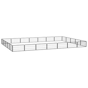 Dog Playpen Black Powder-coated steel Large Expandable A949-3115971 Dog Playpen Black Powder-coated steel Large Expandable A949-3115971