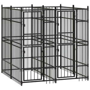 Dog Kennel Black Powder-coated steel Large Durable Dog Kennel A949-3097937 Dog Kennel Black Powder-coated steel Large Durable Dog Kennel A949-3097937