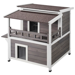 Outdoor Cat House Weatherproof, Feral Cat Shelter for Multiple Cats, 2-story Large Outdoor Wooden E415-YTSMZMBHSSCSN11IVV0 Outdoor Cat House Weatherproof, Feral Cat Shelter for Multiple Cats, 2-story Large Outdoor Wooden E415-YTSMZMBHSSCSN11IVV0