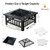 32 Inch 3 in 1 Outdoor Square Fire Pit Table with BBQ Grill and Rain Cover for Camping - Color: Bla D681-JV10256