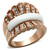 GL223 - IP Rose Gold(Ion Plating) Brass Ring with Semi-Precious Agate in White A874-GL223