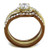 TK2669 - IP Gold & IP Light Brown (IP Light coffee) Stainless Steel Ring with AAA Grade CZ  in Clear A874-TK2669