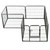  Dog Playpen Black Powder-Coated Steel A949-170572