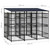  Dog Kennel Black Powder-coated steel 59.5 sq ft Durable A949-3097948