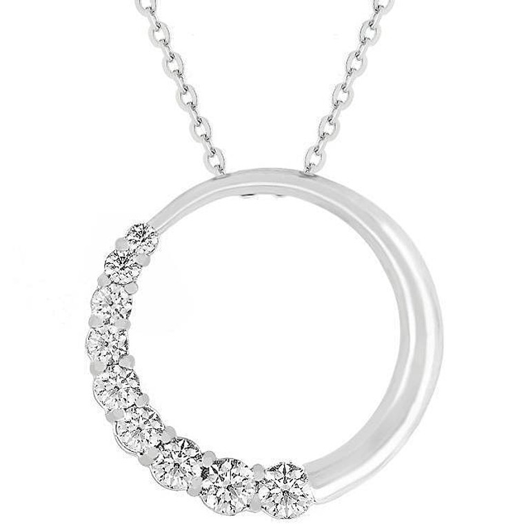 Graduated Cubic Zirconia Circle Pendant R599-P50053R-C01