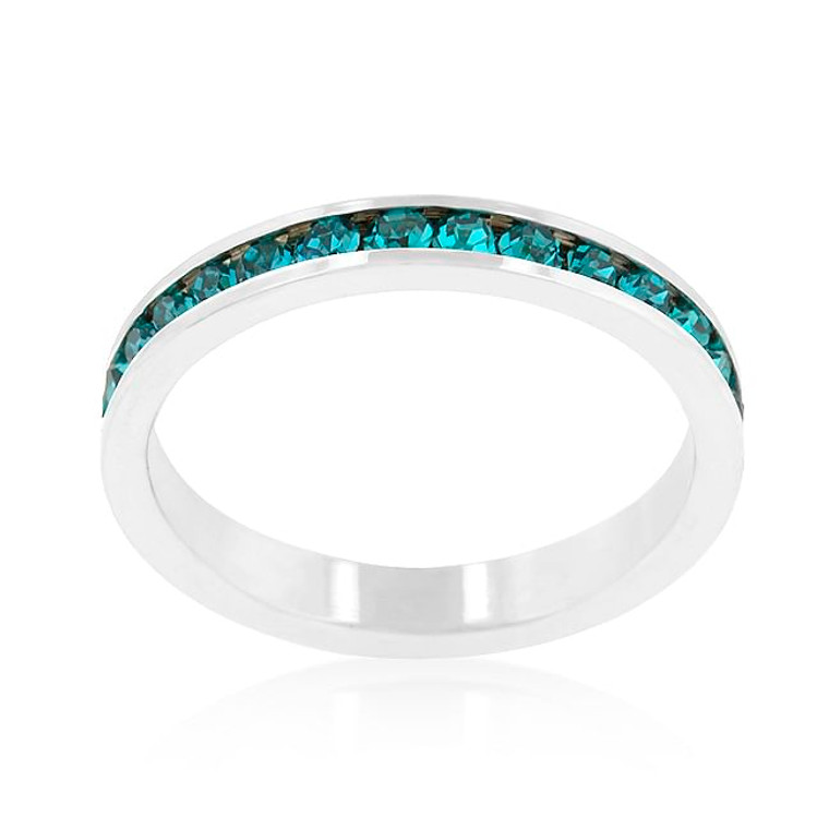 Stylish Stackables with Turquoise Crystal Ring R599-R01147R-V39