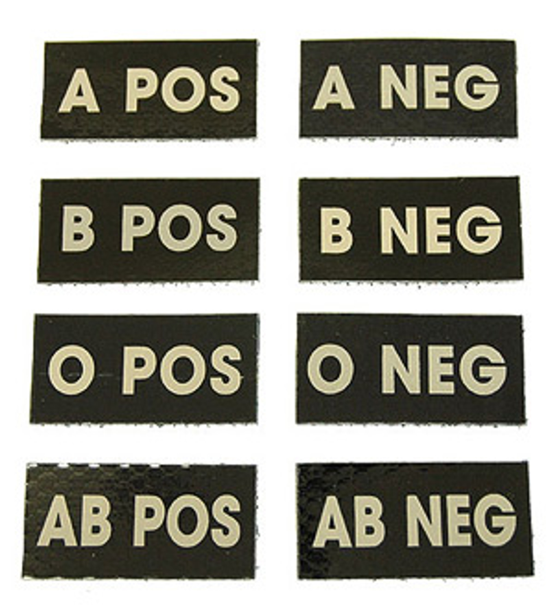 A+ positive Blood type hook and loop Patch black and white PVC