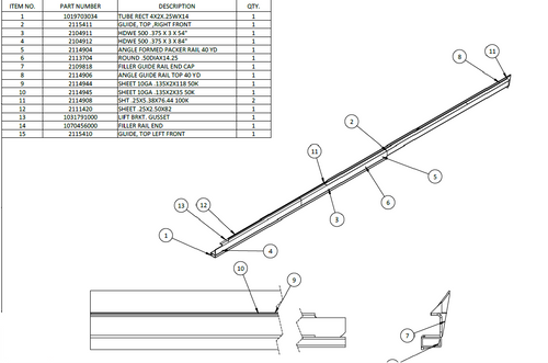 ANGLE FORMED PACKER RAIL 40YD