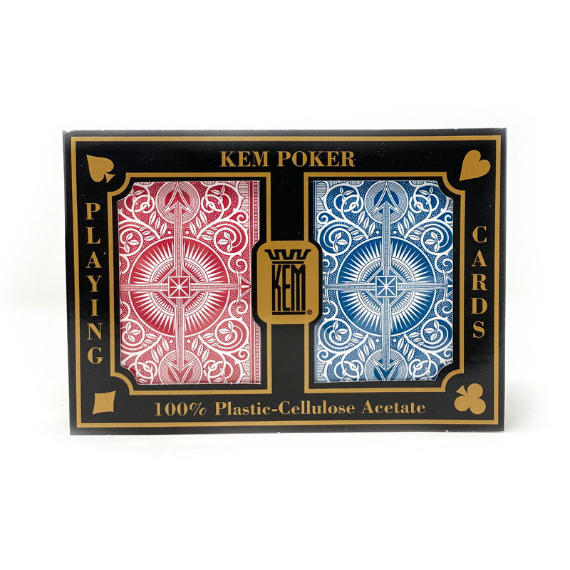 Kem Arrow Playing Cards: Red/Blue, Bridge Size Jumbo Index 2-Deck Set