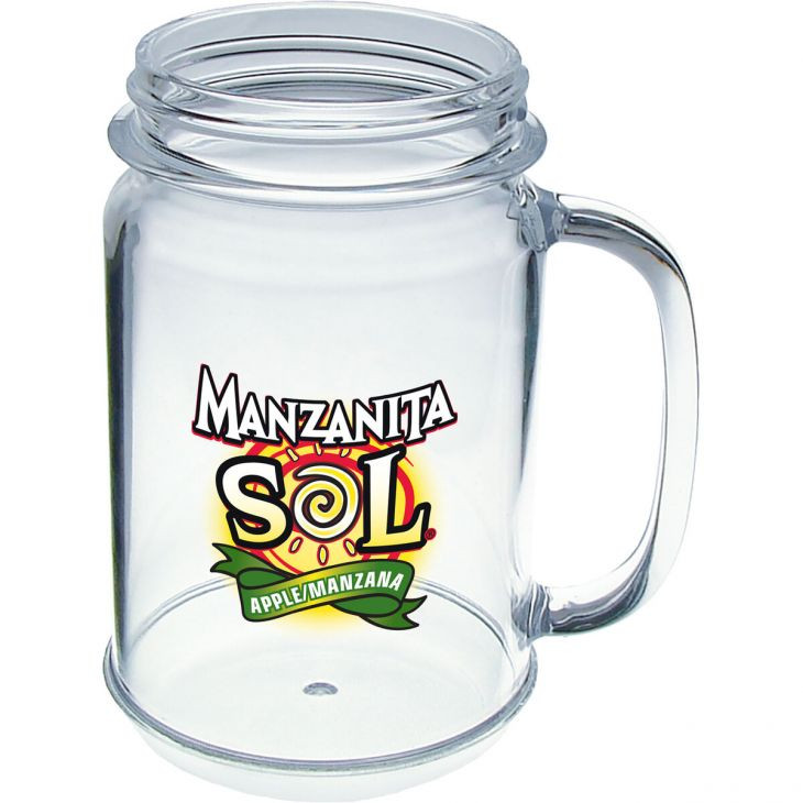 16 oz Plastic Mason Jar Mug