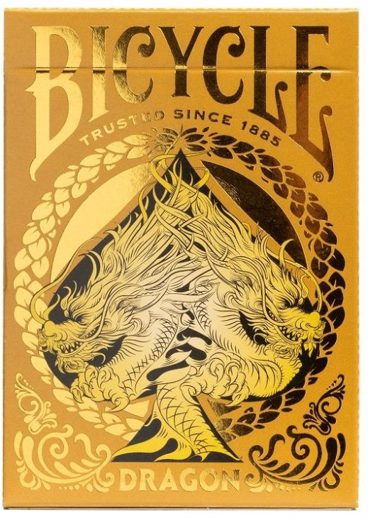 Bicycle Dragon Playing Cards, Gold Back Design - Main Image