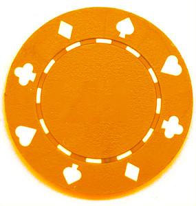Poker Chips: Card Suits, 11.5 Gram Heavy Weight, Orange Poker Chips: Card Suits, 11.5 Gram Heavy Weight, Orange
