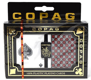 Copag Master Plastic Playing Cards: Wide, Regular Index, Black/Red