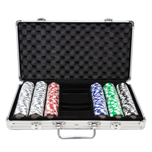 6 Stripe Poker Chip Set with 300 Chips