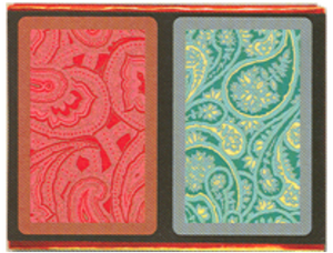 Congress Playing Card Set: Paisley II - 2-deck Bridge Set, Regular Index Congress Playing Card Set: Paisley II - 2-deck Bridge Set, Regular Index