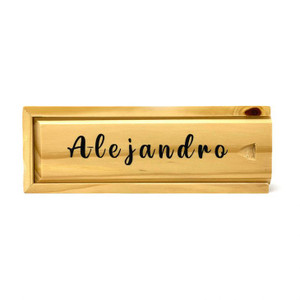 Dominoes in a Light Wood Box with 1 Color Custom Lid Dominoes in a Light Wood Box with 1 Color Custom Lid