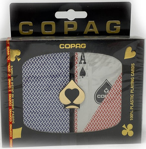 Copag Export Line Plastic Playing Cards: Narrow, Regular Index, Red/Blue Copag Export Line Plastic Playing Cards: Narrow, Regular Index, Red/Blue