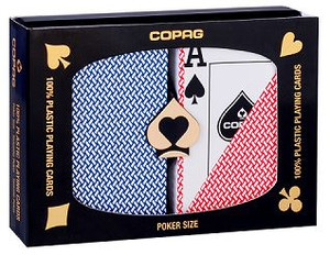 Copag Export Line Plastic Playing Cards: Wide, Super Index, Red/Blue