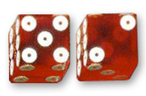 Ring Eye Casino Dice: 3/4 in., High Polish, Razor Edge, Red (Stick of 5)