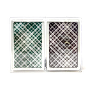 Dal Negro Plastic Playing Cards: Narrow, Regular Index, Green and Brown Dal Negro Plastic Playing Cards: Narrow, Regular Index, Green and Brown