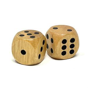 Wooden Dice 1" round cormer