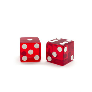 Jumbo Dice: 1 in., Transparent Red (per pair) Jumbo Dice: 1 in., Transparent Red (per pair)