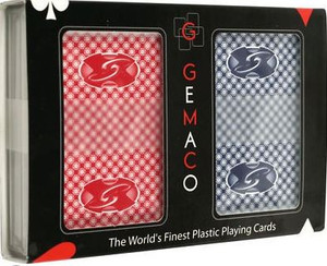 Gemaco Superflex Plastic Playing Cards: 2-deck, Wide Size, Regular Index, Red/Blue without Border Gemaco Superflex Plastic Playing Cards: 2-deck, Wide Size, Regular Index, Red/Blue without Border
