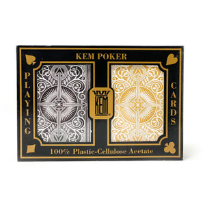 Kem Arrow Playing Cards: Black/Gold, Bridge Size 2-Deck Set Kem Arrow Playing Cards: Black/Gold, Bridge Size 2-Deck Set