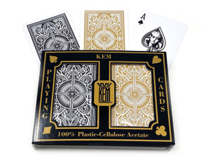 Kem Arrow Bridge Black/Gold Jumbo Index 2 Deck Set Kem Arrow Bridge Black/Gold Jumbo Index 2 Deck Set