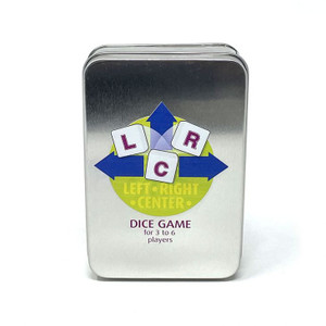 Left Right Center Game in Metal Tin Left Right Center Game in Metal Tin