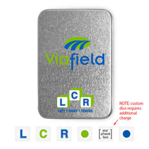 Left Right Center Game in Custom Tin Left Right Center Game in Custom Tin