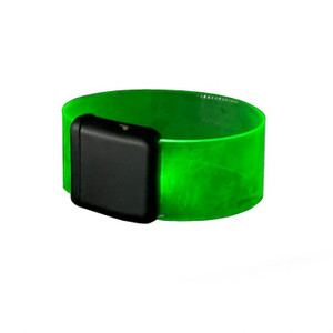 LED Light Up 1" Wrist Band with Magnetic Clasp - Green LED Light Up 1" Wrist Band with Magnetic Clasp - Green