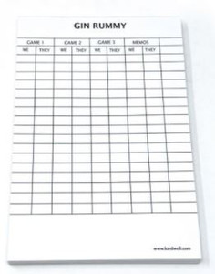 Gin Rummy Score Card Gin Rummy Score Card