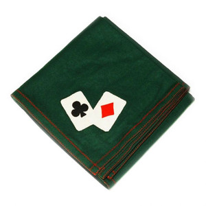 Bridge Table Cover, Wool-Nylon, Design #01 - 2-Card Diamond and Club, Green Bridge Table Cover, Wool-Nylon, Design #01 - 2-Card Diamond and Club, Green