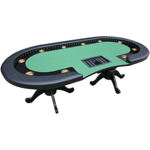 Poker Table: Stud Poker Table with Twin Pillar Legs & Vinyl-Trim Playing Surface, 84 in. Long Poker Table: Stud Poker Table with Twin Pillar Legs & Vinyl-Trim Playing Surface, 84 in. Long
