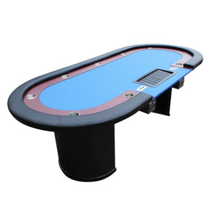 Poker Table: Stud Poker Table with Twin Pillar Legs and Dealer Area, 96 in. Long Poker Table: Stud Poker Table with Twin Pillar Legs and Dealer Area, 96 in. Long