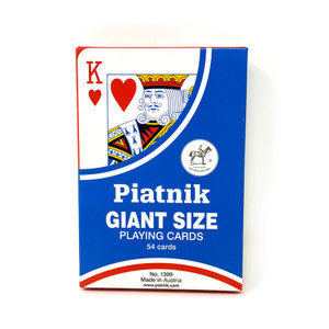 Jumbo Piatnik Playing Cards 4.5" wide  x 7" high - Red Deck