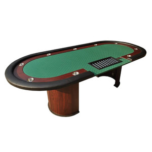 Poker Table: Stud Poker Table with Twin Pillar Legs, Dealer Area, Chip Tray, and Money Slot, 82 in. Poker Table: Stud Poker Table with Twin Pillar Legs, Dealer Area, Chip Tray, and Money Slot, 82 in.