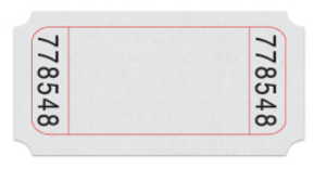 Roll Tickets: Single Roll, White, 2,000 Individually Numbered Tickets Roll Tickets: Single Roll, White, 2,000 Individually Numbered Tickets