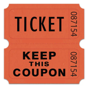 Roll Tickets: Case of 20 Double Rolls, Orange - 2,000 Individually Numbered Tickets