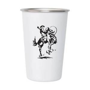 16 oz Custom WHITE Metal Pint with a 1-color imprint 16 oz Custom WHITE Metal Pint with a 1-color imprint