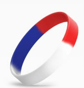Red White and Blue 1/2" Silicone Wristband Red White and Blue 1/2" Silicone Wristband