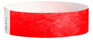 Tyvek 3/4" Solid Wristbands, Red (500 Wristbands per box) Tyvek 3/4" Solid Wristbands, Red (500 Wristbands per box)