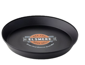 13" Round Custom Black Serving Tray - 1 Color Imprint 13" Round Custom Black Serving Tray - 1 Color Imprint